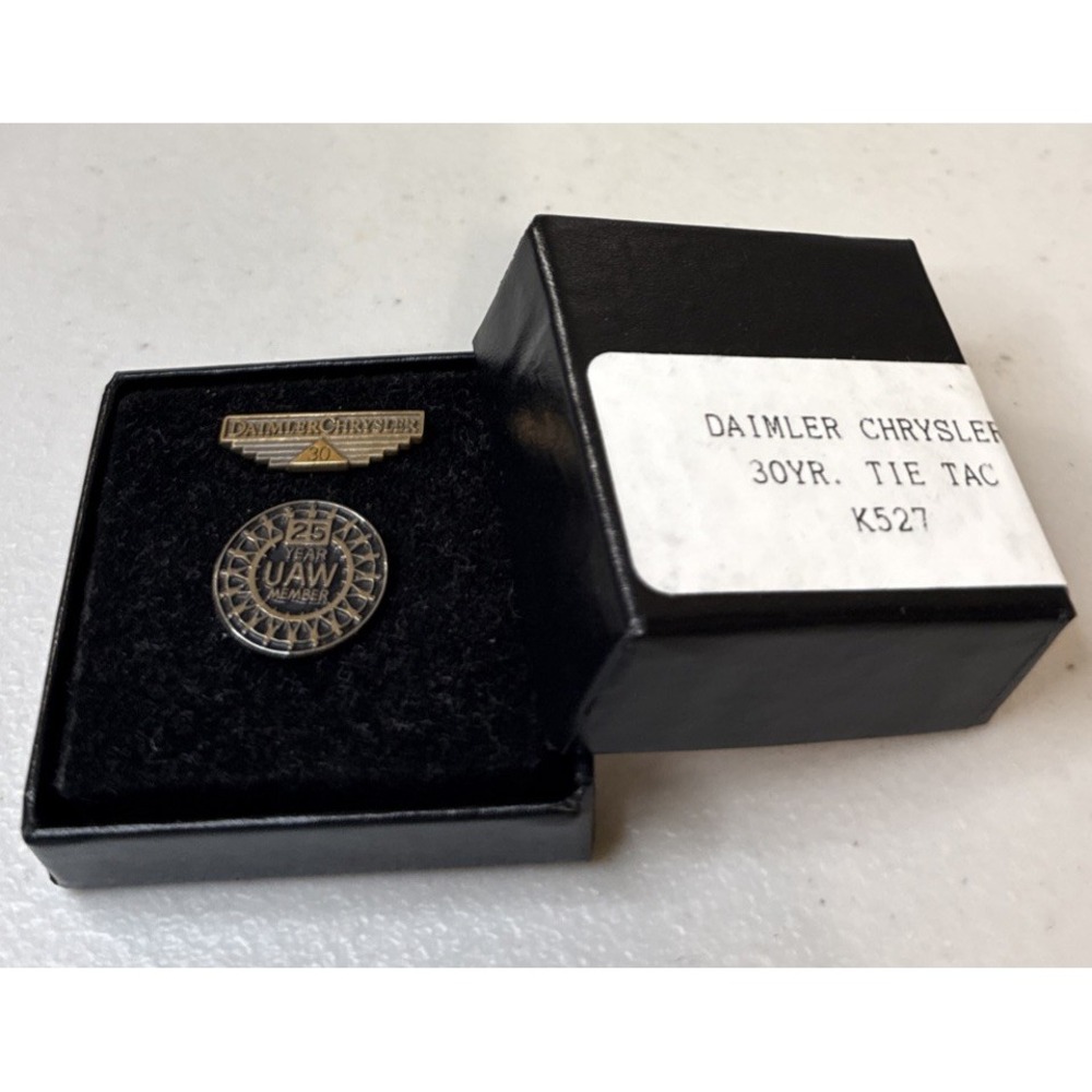 Daimler Chrysler 25 And 30 Year Service Pin Tie Tac Metal Vintage 1/20 10k